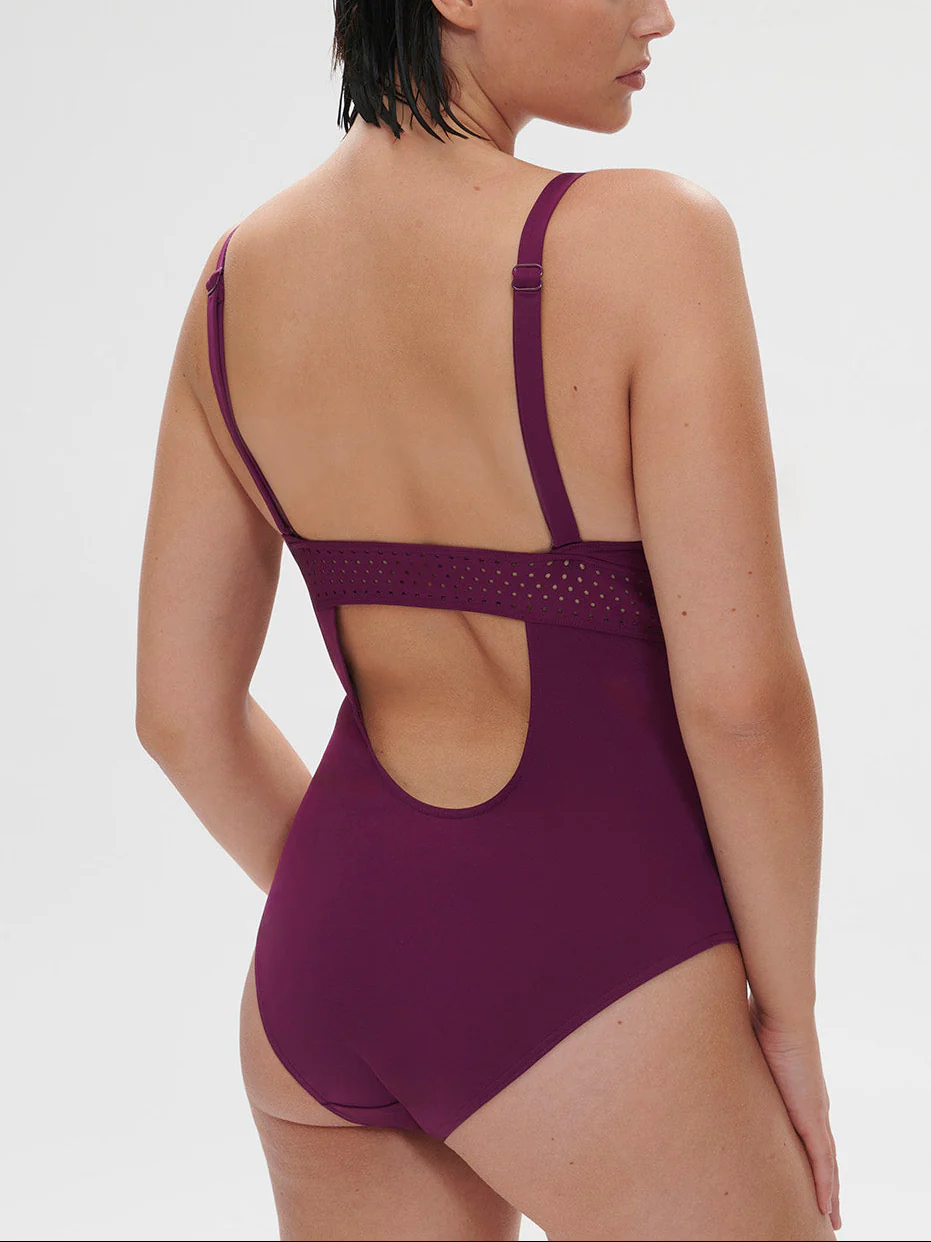 Maillot de bain 1 pièce de bain avec armatures cachées - Mûre - Image 4