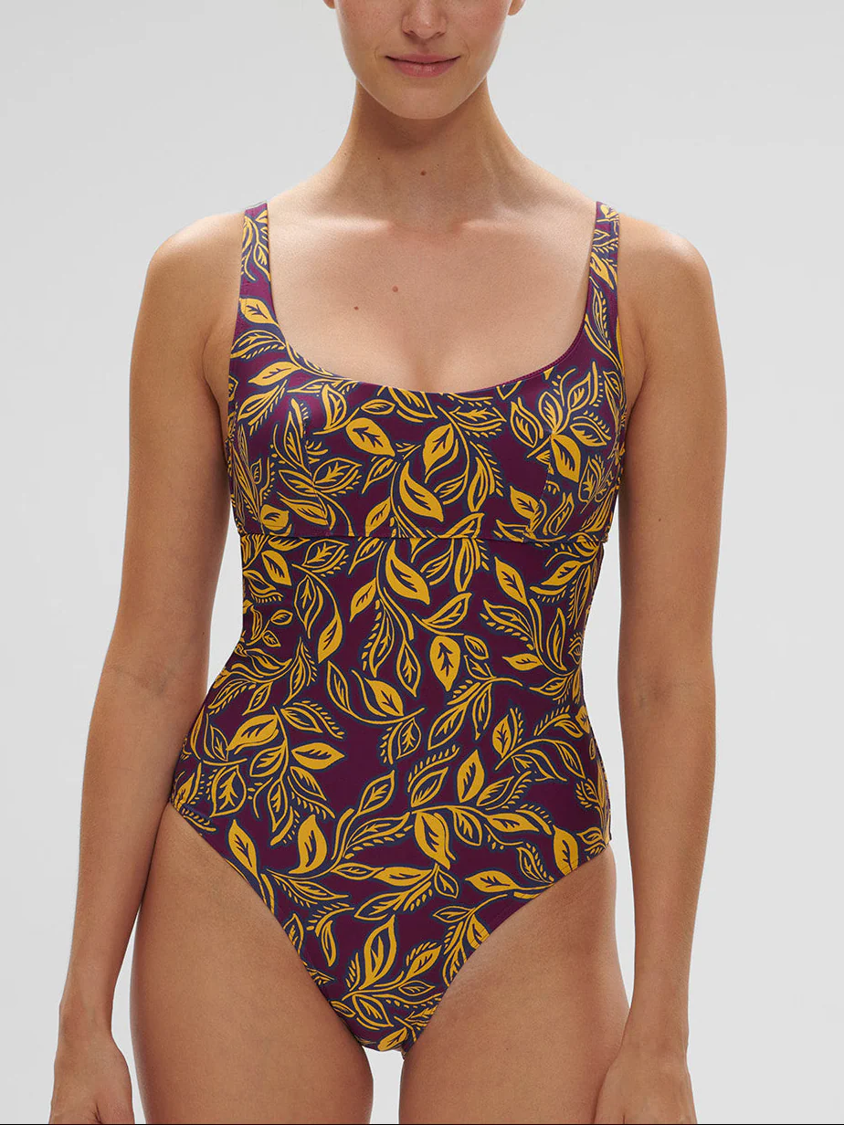 Maillot de bain 1 pièce de bain avec armatures - Imprimé Violet Agadir