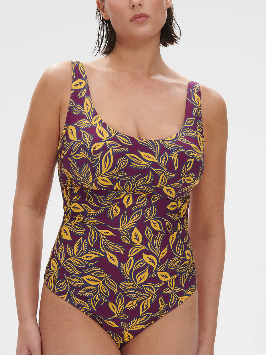 Maillot de bain 1 pièce de bain avec armatures - Imprimé Violet Agadir - Image 3