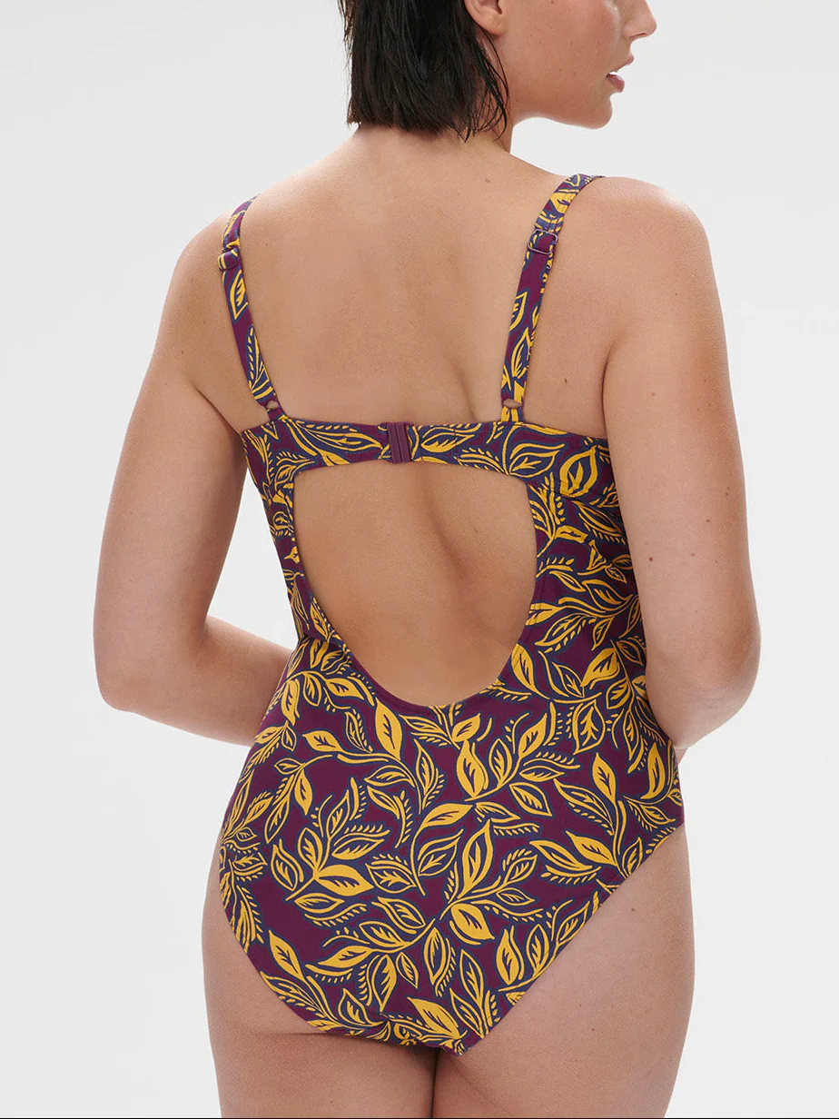 Maillot de bain 1 pièce de bain avec armatures - Imprimé Violet Agadir - Image 4