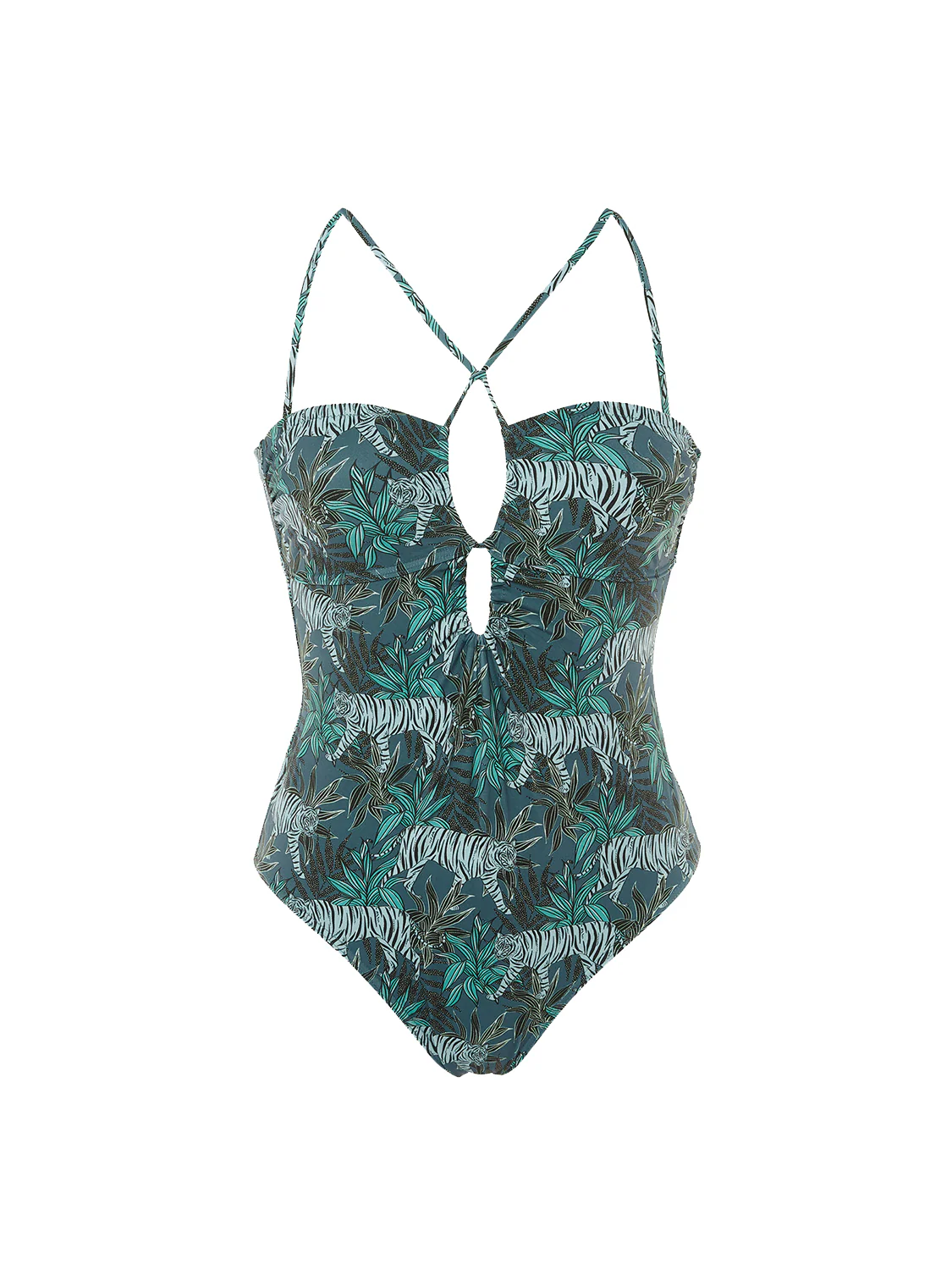 Maillot de bain 1 pièce sans armature - Imprimé Jungle Night - Image 5