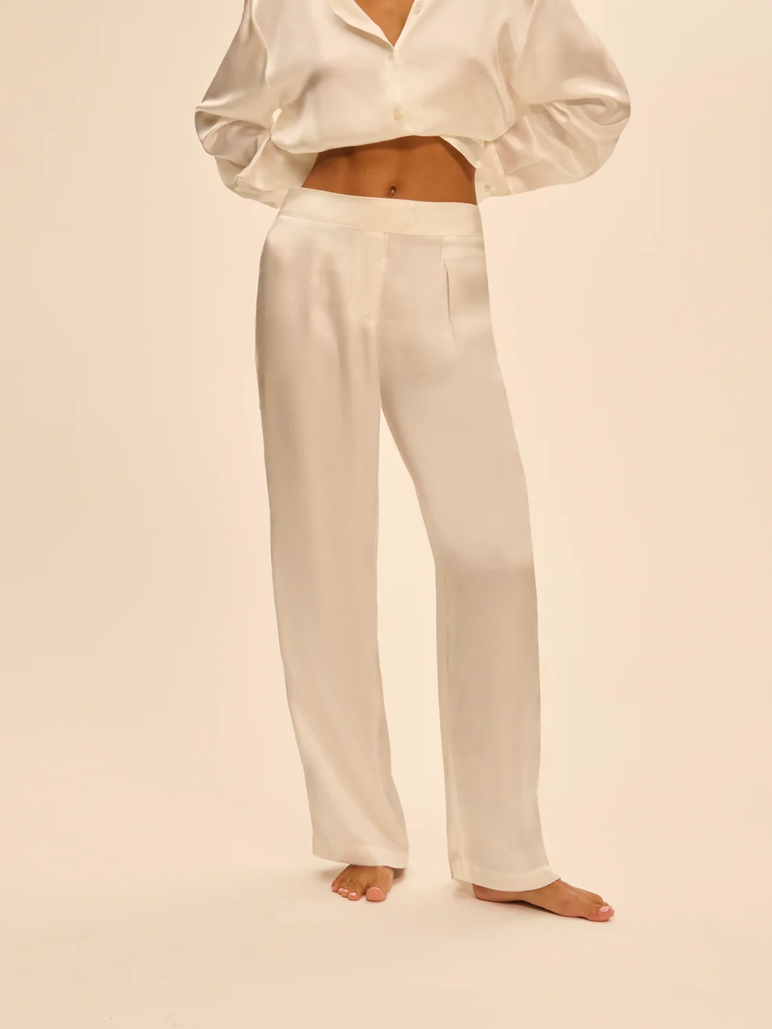Pantalon broderie - Naturel