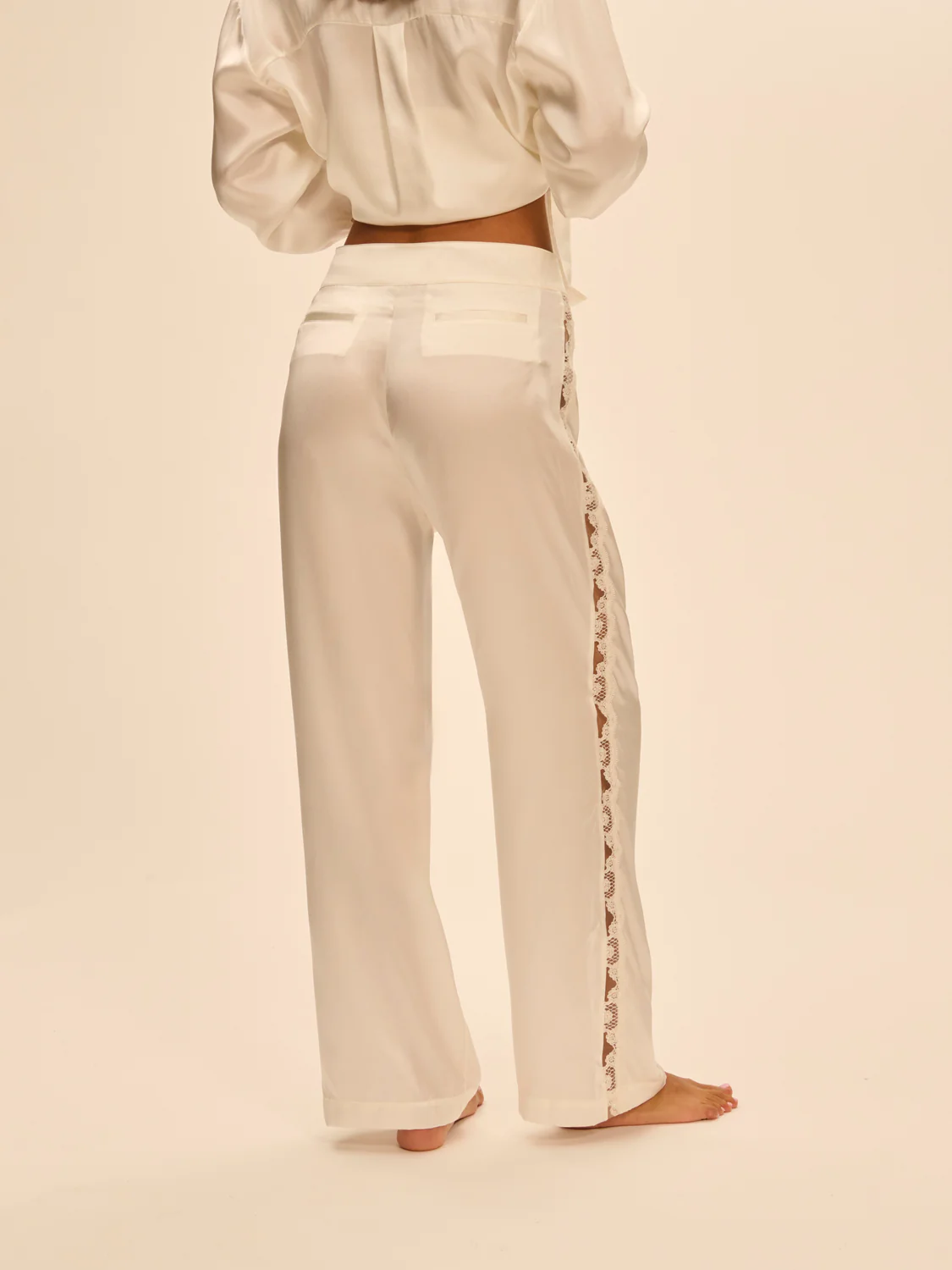 Pantalon broderie - Naturel - Image 2