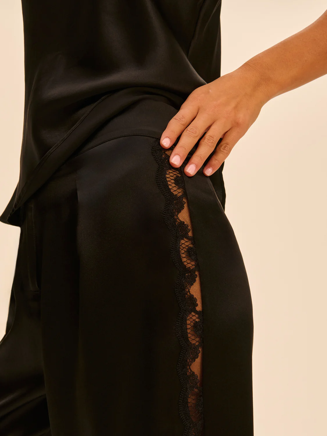Pantalon broderie - Noir - Image 7