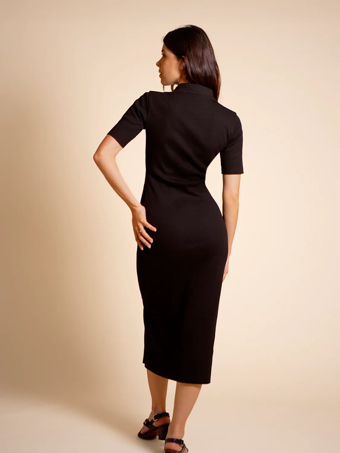 Robe longue - Noir - Image 3