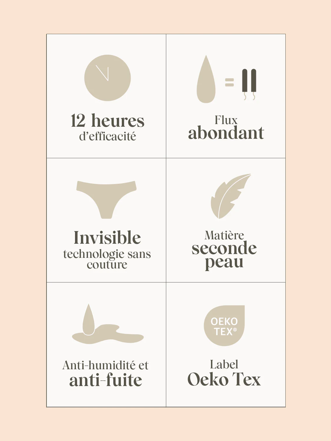 Culotte menstruelle Comète flux moyen - Noir - Image 4