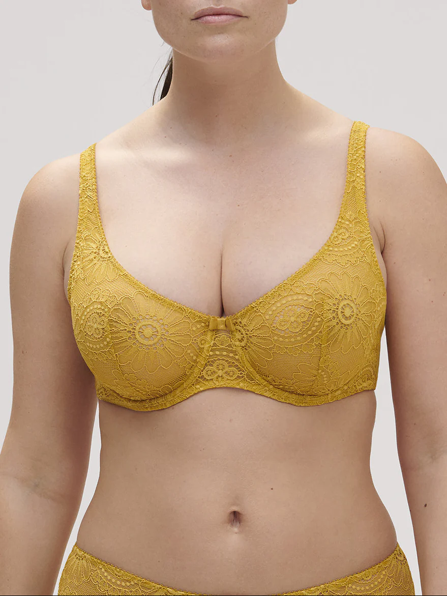 Soutien-gorge armatures décolleté galbé - Golden Yellow