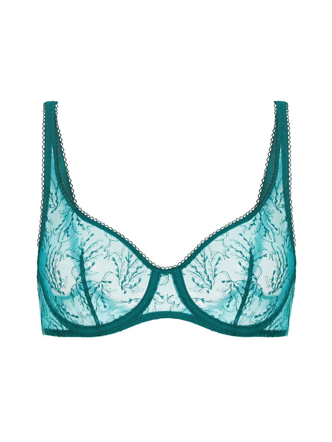 Soutien-gorge armatures décolleté galbé - Vert émeraude - Image 3