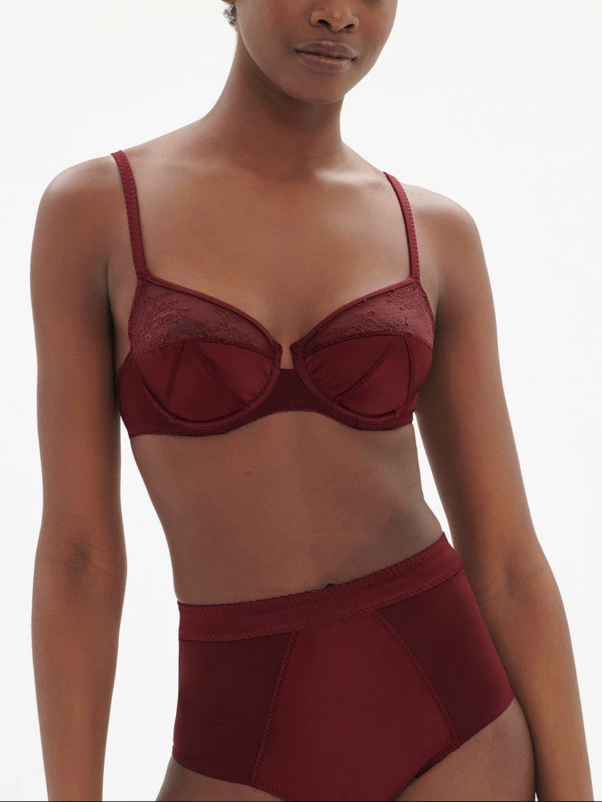 Soutien-gorge armatures - Rouge Obscur