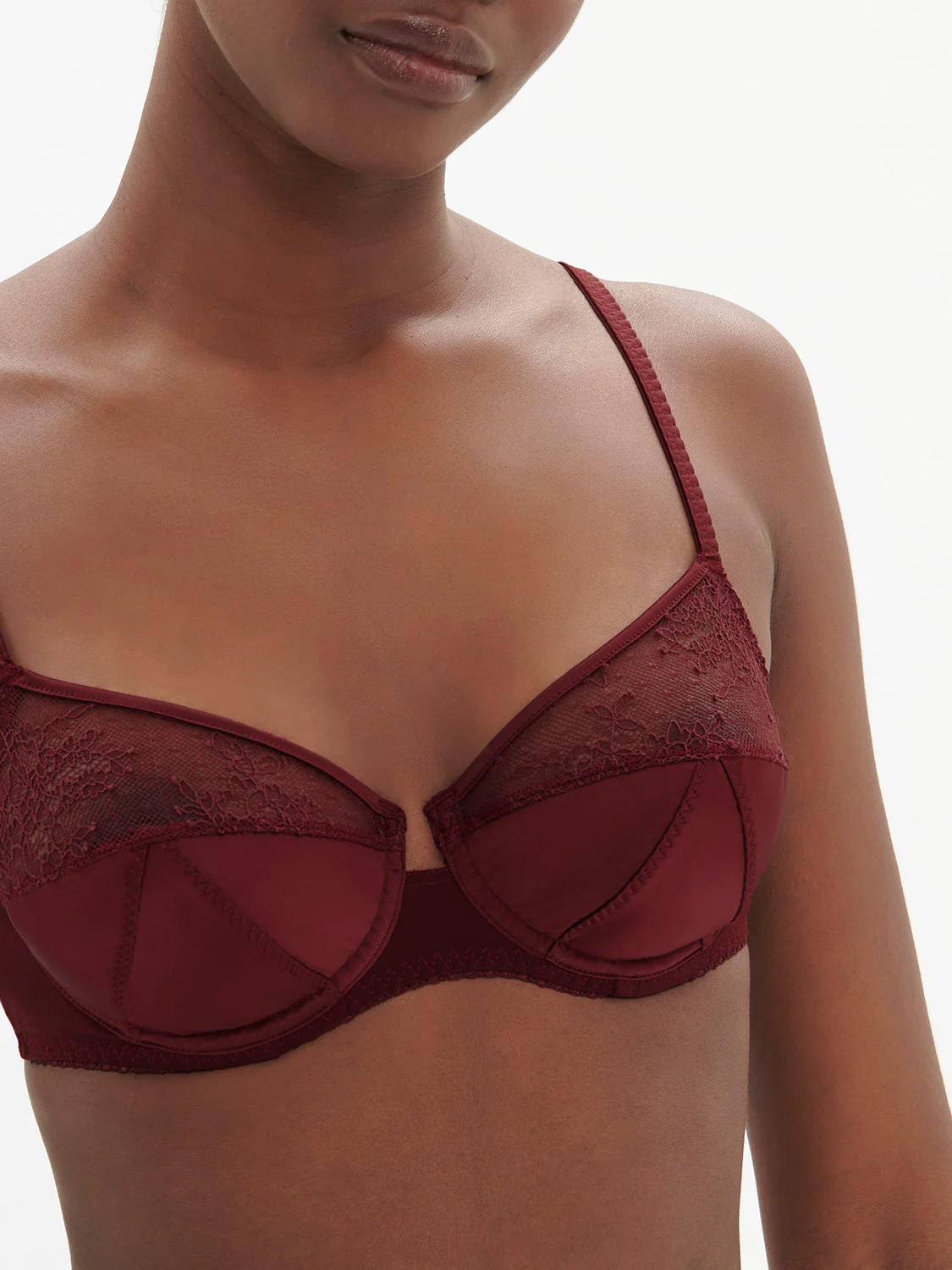 Soutien-gorge armatures - Rouge Obscur - Image 2
