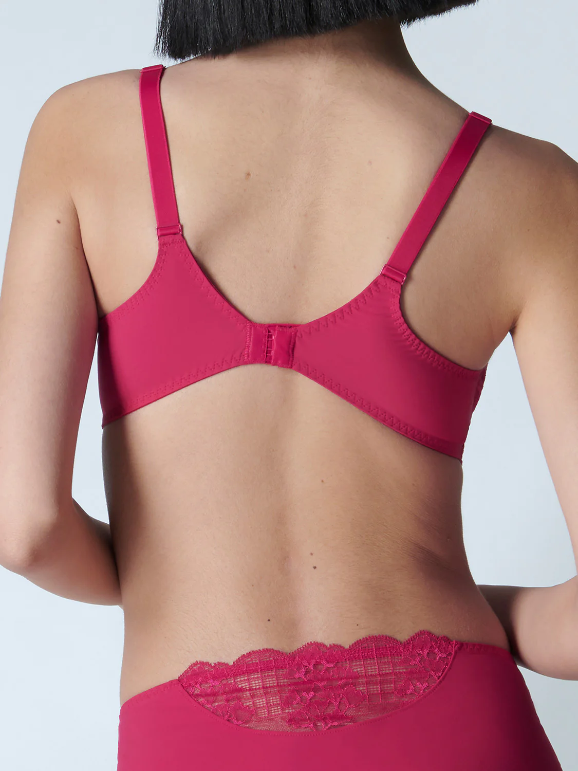 Soutien-gorge avec armature decollete carre - Cranberry - Image 2