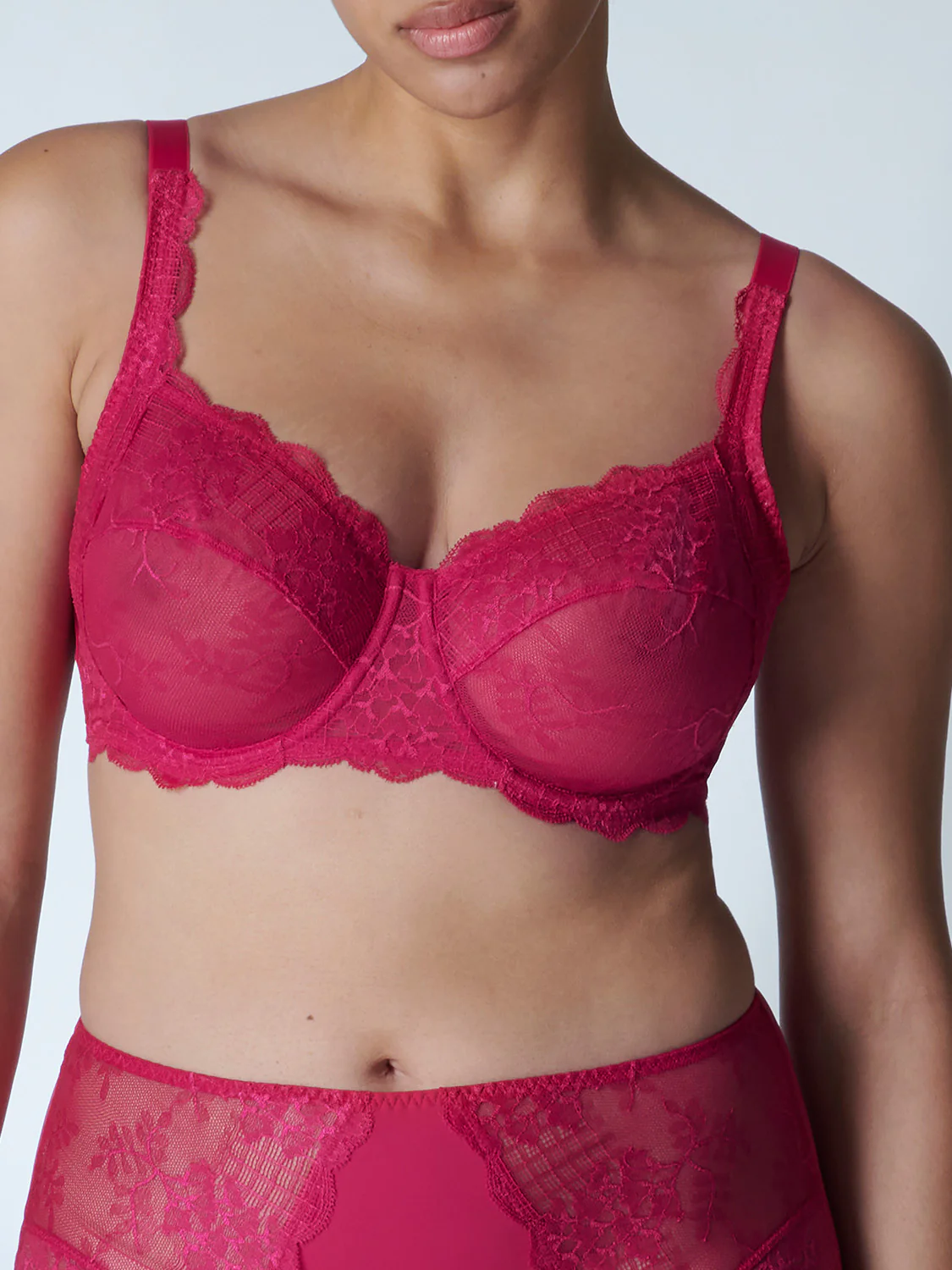 Soutien-gorge avec armature decollete carre - Cranberry - Image 4