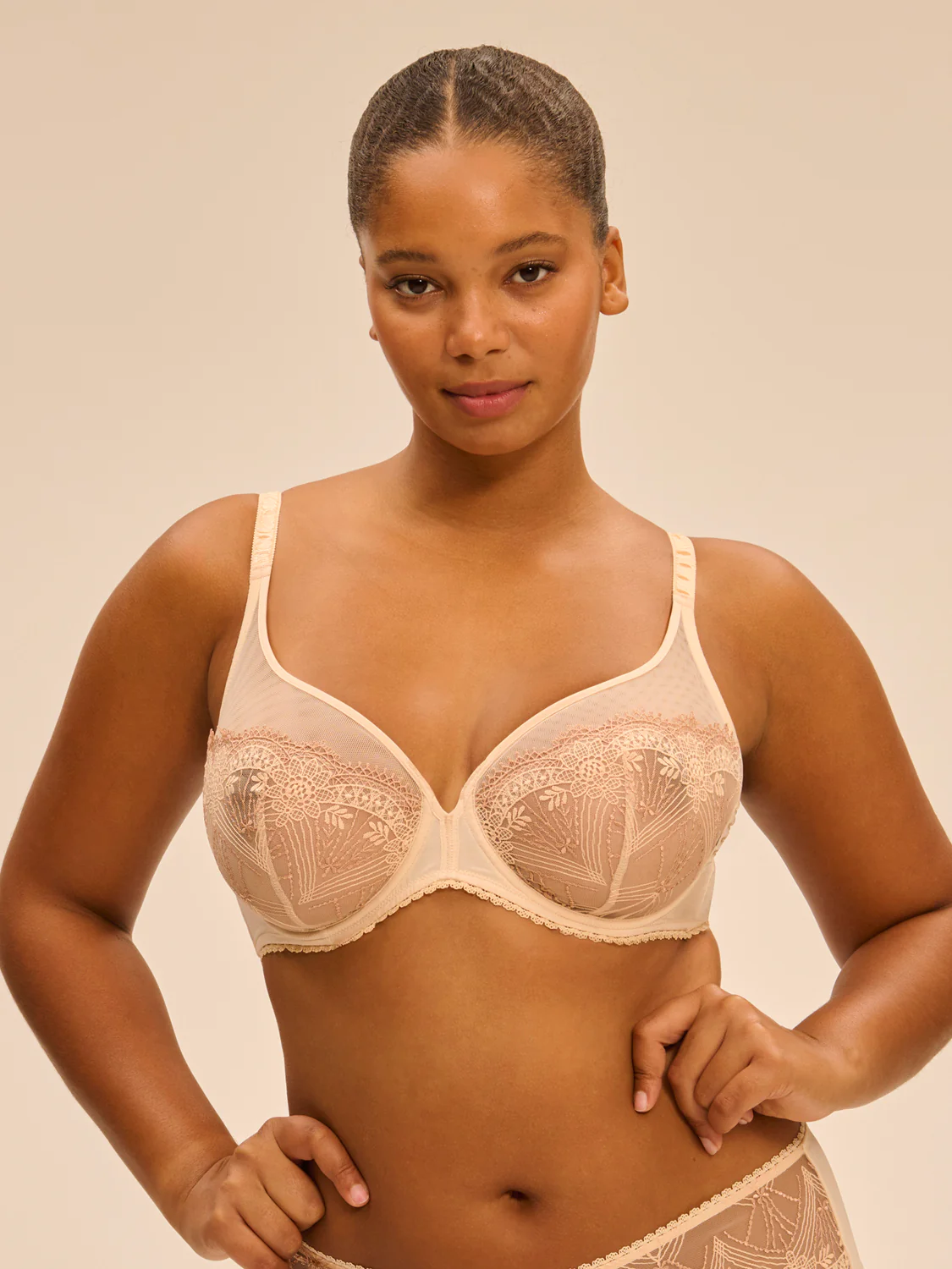 Soutien-gorge avec armature décolleté plongeant - Beige Chic - Image 9