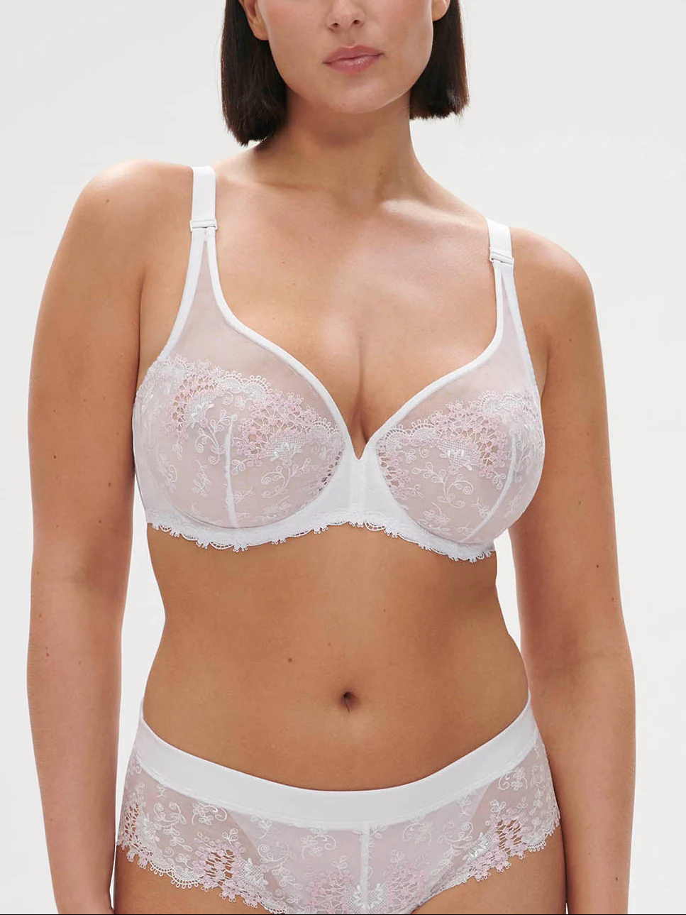 Soutien-gorge avec armature décolleté plongeant - Blanc Cristal - Image 4