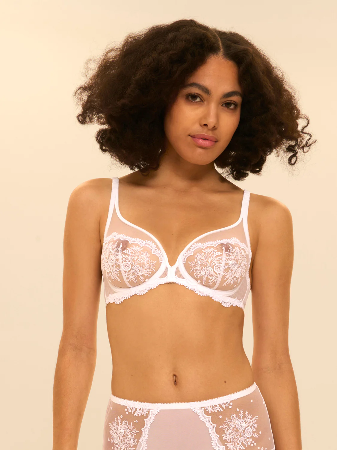 Soutien-gorge avec armature décolleté plongeant - Blanc