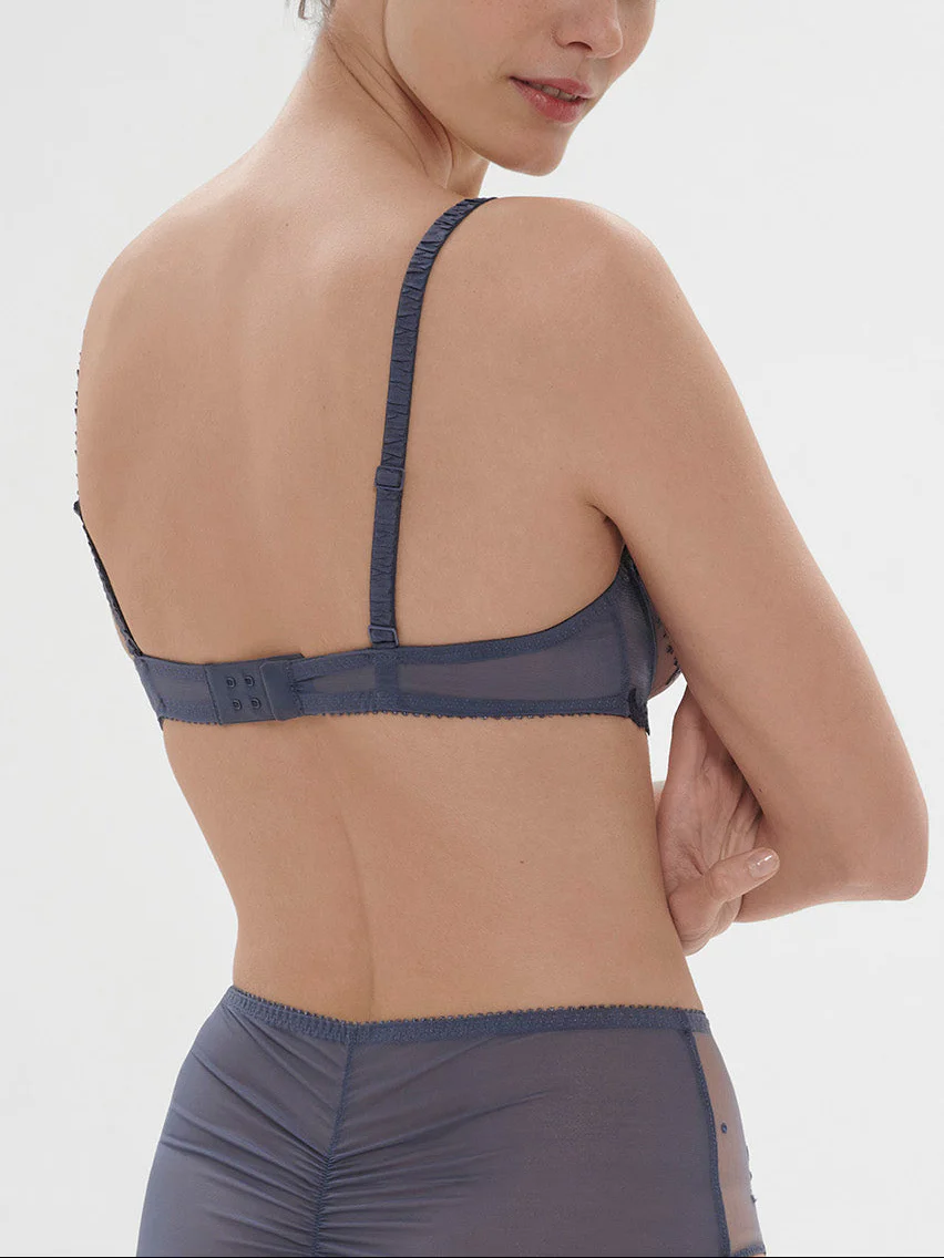 Soutien-gorge avec armature décolleté plongeant - Bleu Cendre - Image 3