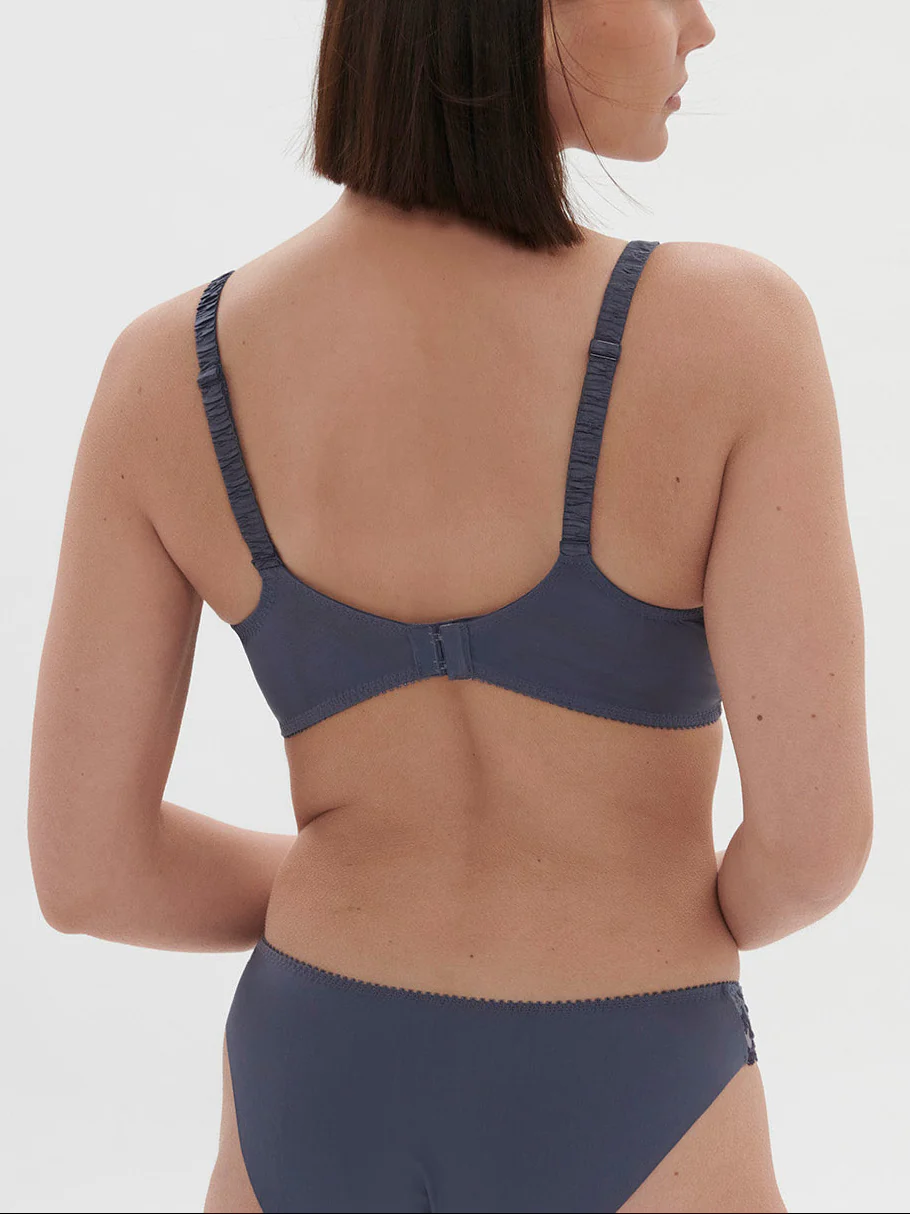 Soutien-gorge avec armature décolleté plongeant - Bleu Cendre - Image 6