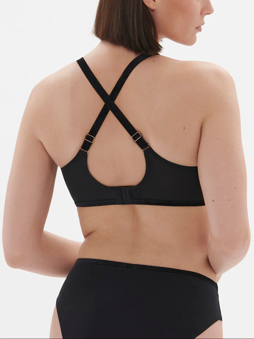 Soutien-gorge avec armature décolleté plongeant - Noir - Image 6