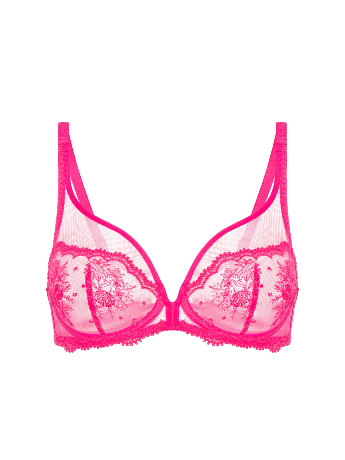 Soutien-gorge avec armature décolleté plongeant - Rose disco - Image 4