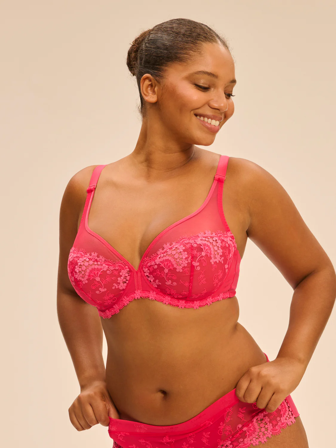 Soutien-gorge avec armature décolleté plongeant - Rose Fabuleux - Image 7