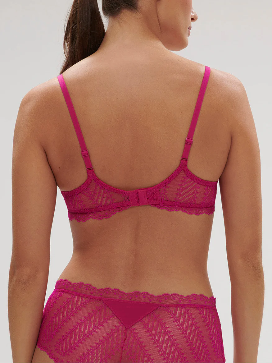 Soutien-gorge avec armature décolleté plongeant - Rose Hibiscus - Image 3