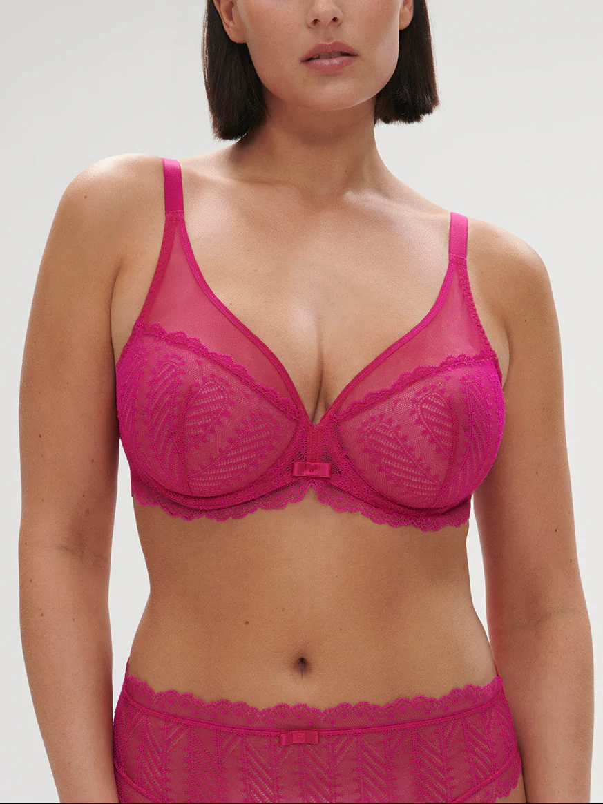 Soutien-gorge avec armature décolleté plongeant - Rose Hibiscus - Image 4