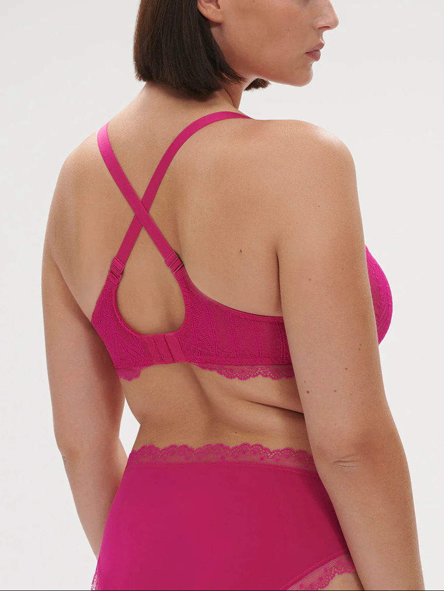 Soutien-gorge avec armature décolleté plongeant - Rose Hibiscus - Image 5