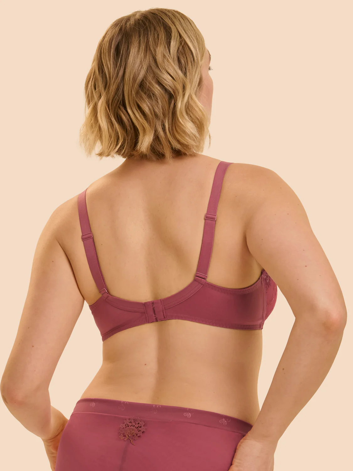 Soutien-gorge avec armature décolleté plongeant - Rose Santal - Image 6