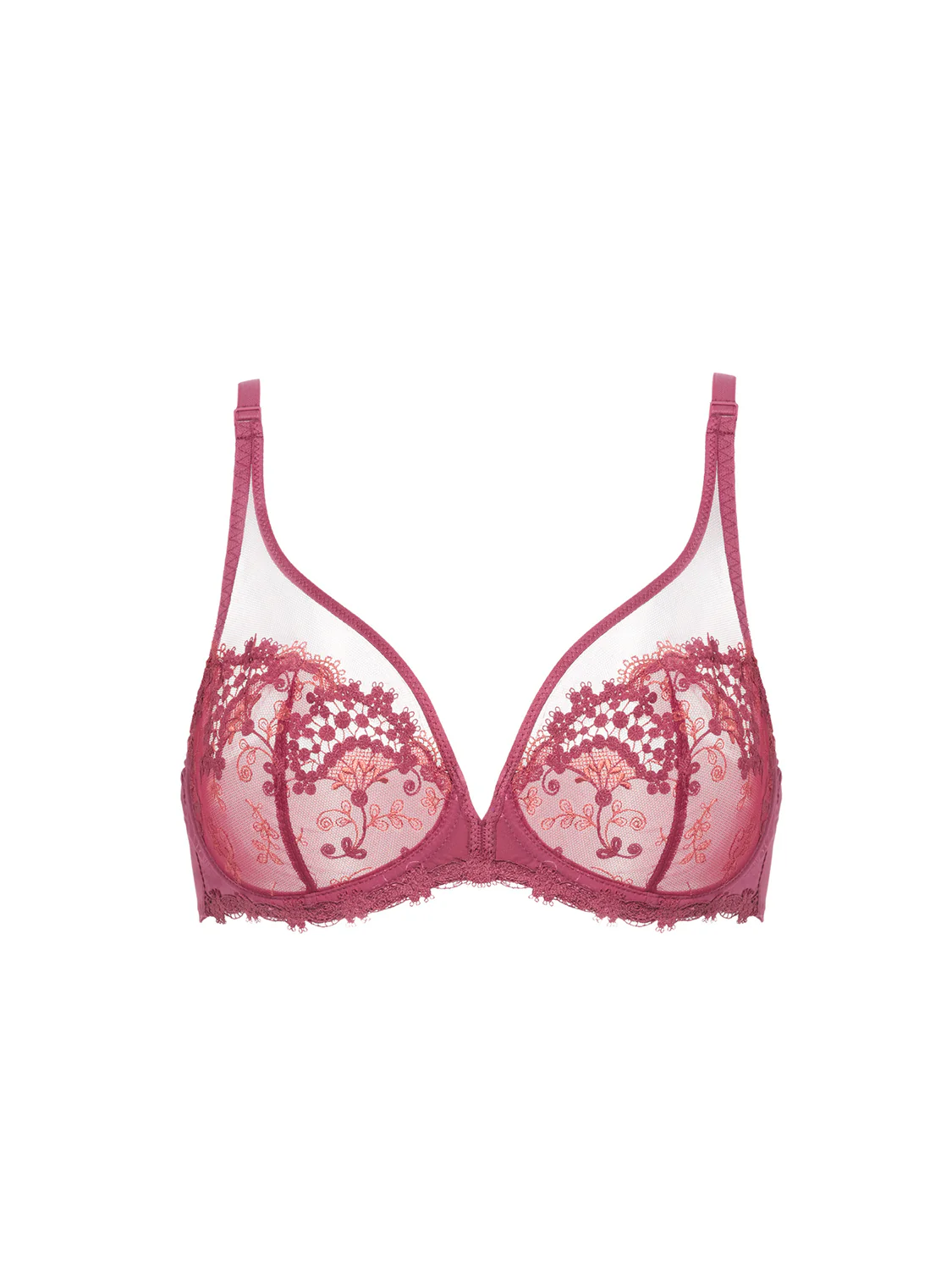 Soutien-gorge avec armature décolleté plongeant - Rose Santal - Image 8