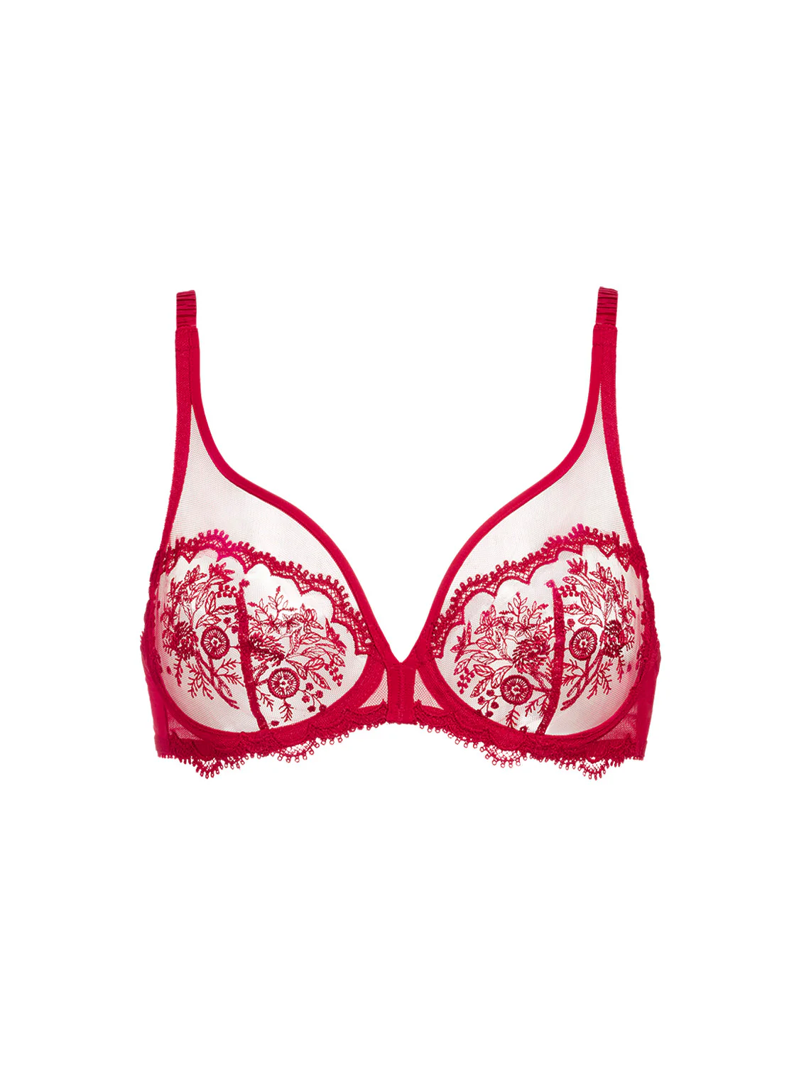 Soutien-gorge avec armature décolleté plongeant - Rouge Opéra - Image 8
