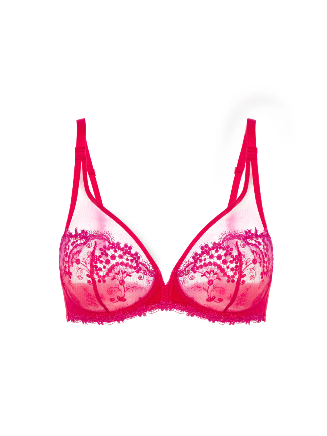 Soutien-gorge avec armature décolleté plongeant - Rouge Rainbow - Image 8