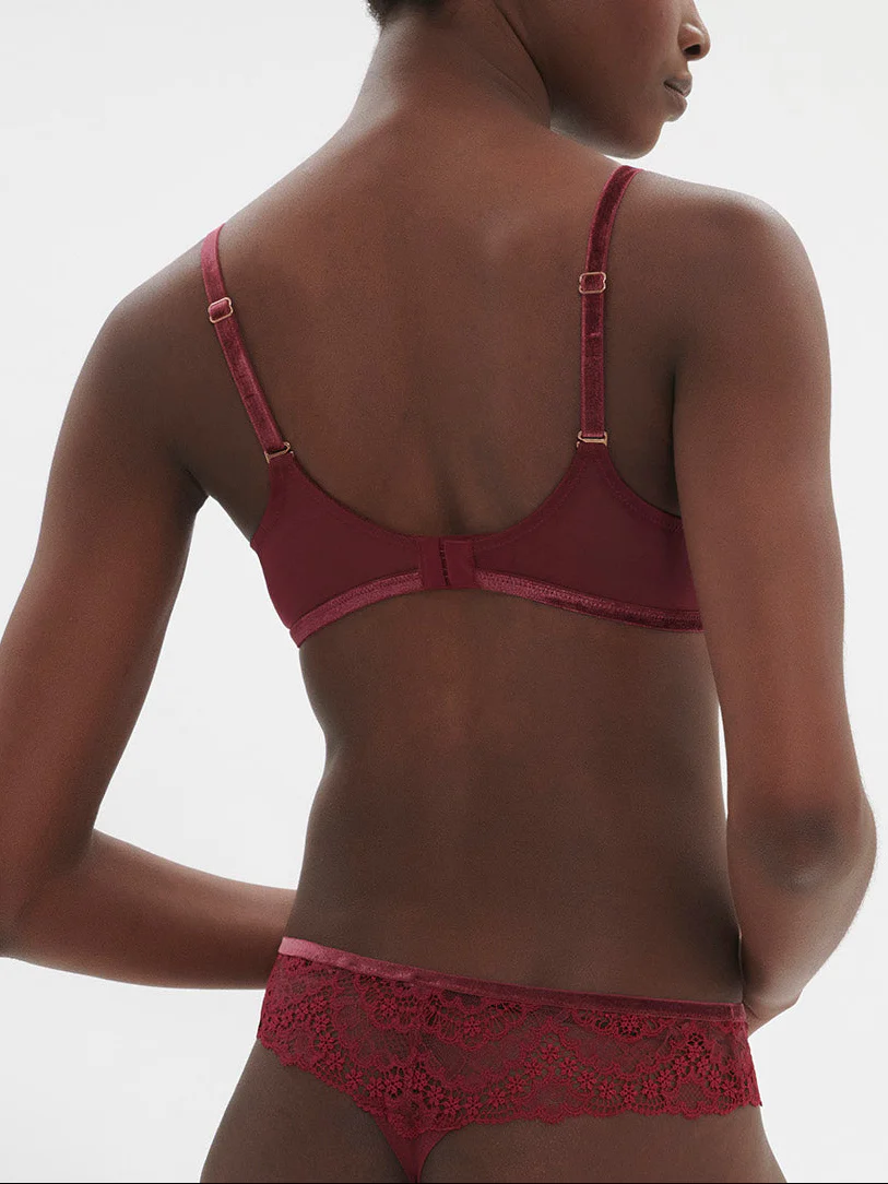 Soutien-gorge avec armature décolleté plongeant - Rouge Spinelle - Image 3