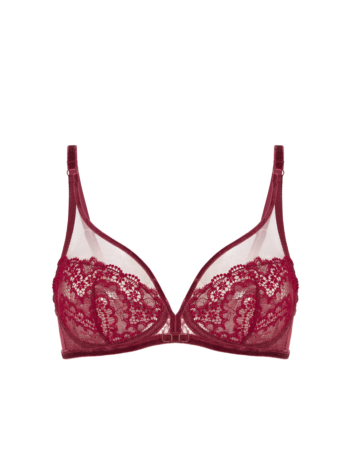 Soutien-gorge avec armature décolleté plongeant - Rouge Spinelle - Image 7