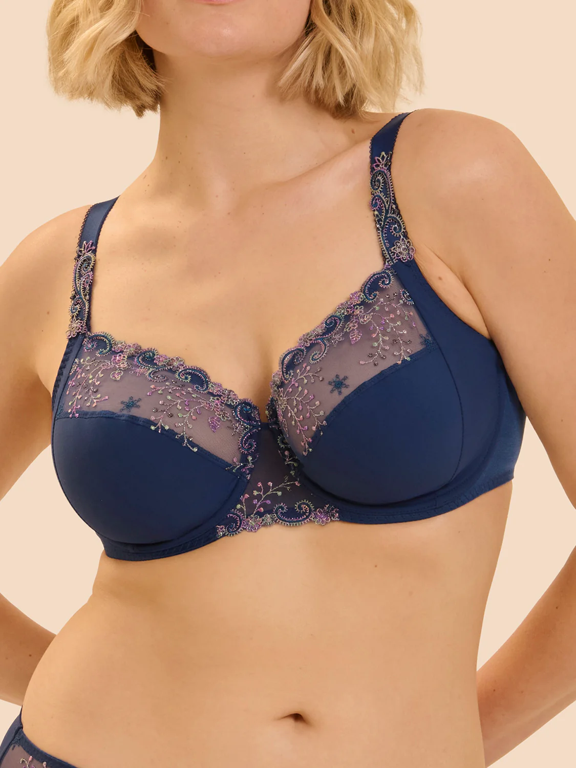 Soutien-gorge avec armature emboitant - Bleu Rainbow - Image 2