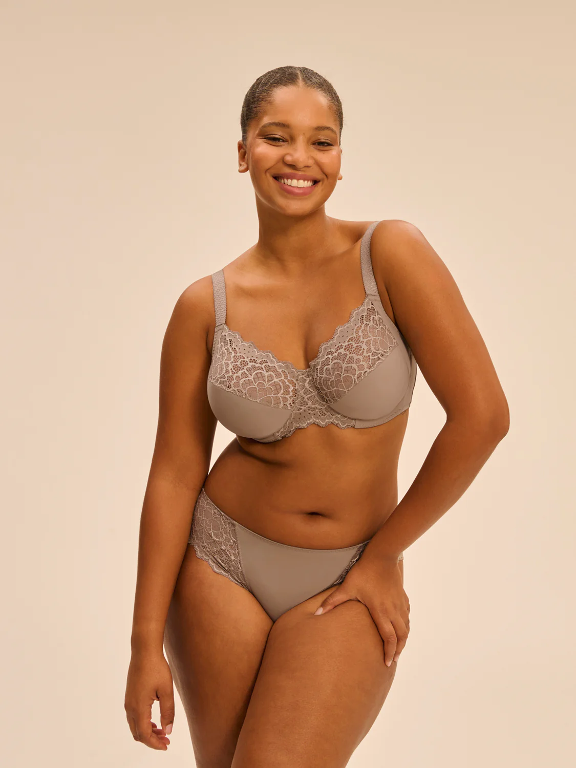 Soutien-gorge avec armature emboitant - Grège - Image 3