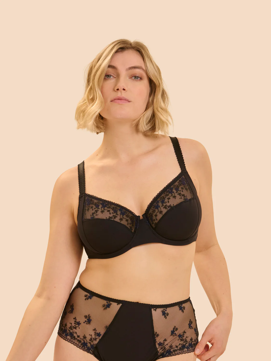 Soutien-gorge avec armature emboitant - Noir