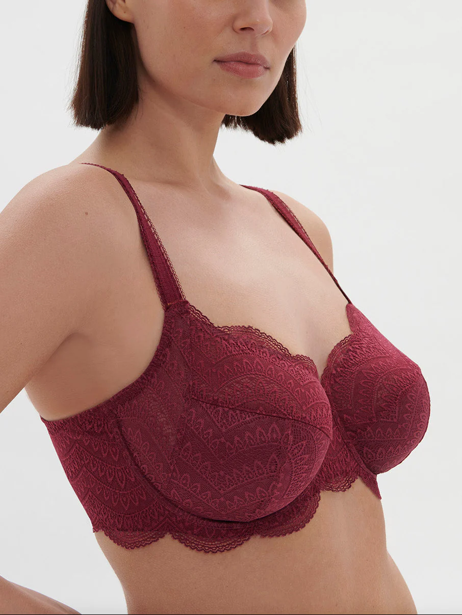 Soutien-gorge avec armature emboitant - Rouge Spinelle - Image 2