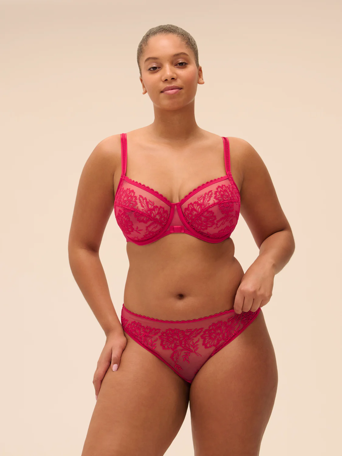 Soutien-gorge avec armatures décolleté carré - Cranberry - Image 5