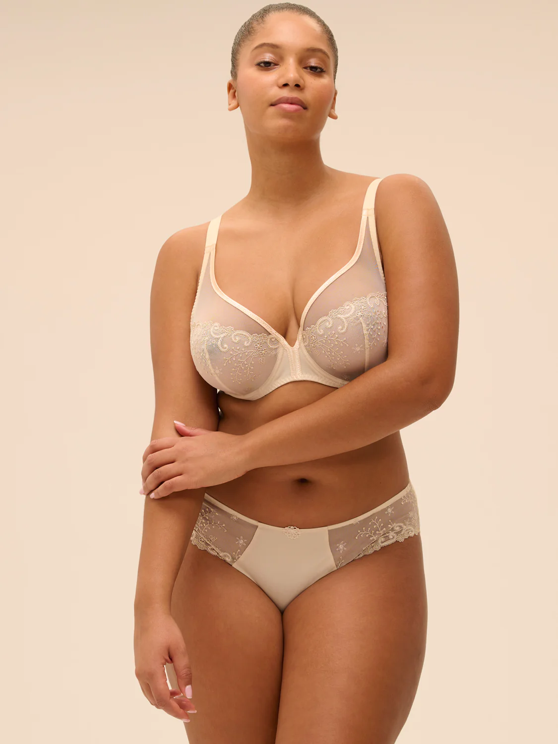 Soutien-gorge avec armatures décolleté plongeant - Beige Topaze - Image 12