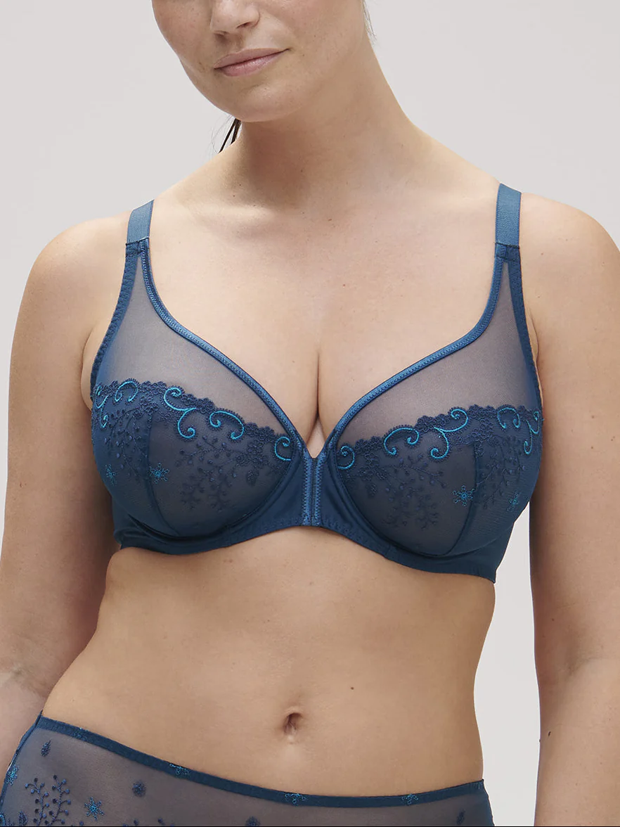 Soutien-gorge avec armatures décolleté plongeant - Bleu Prestige - Image 3