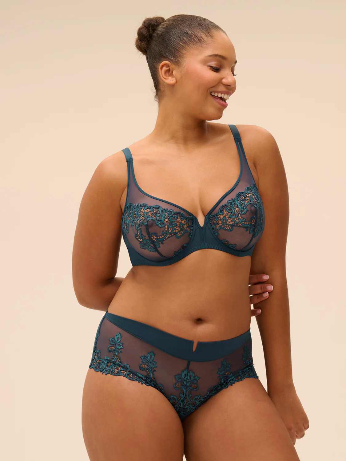 Soutien-gorge avec armatures décolleté plongeant - Bleu Prestige - Image 12