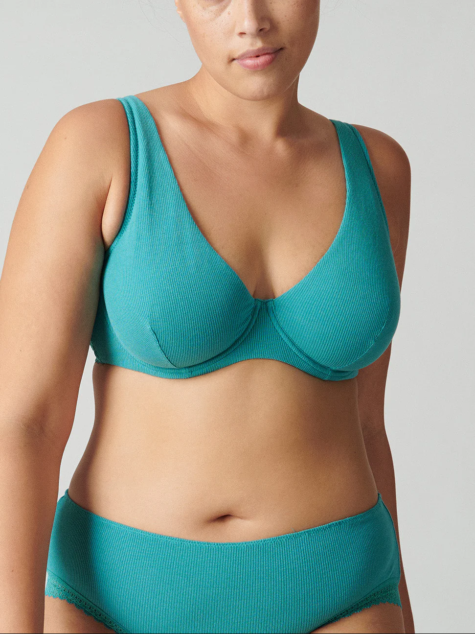 Soutien-gorge avec armatures décolleté plongeant - Bleu Saline - Image 3