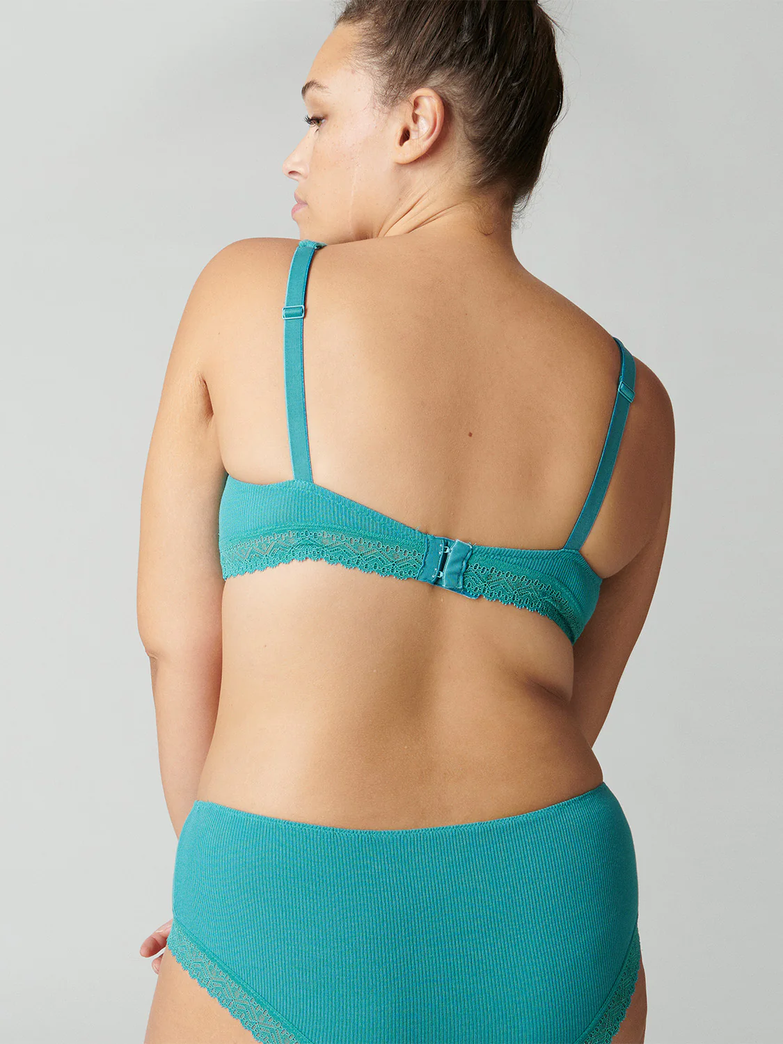 Soutien-gorge avec armatures décolleté plongeant - Bleu Saline - Image 4