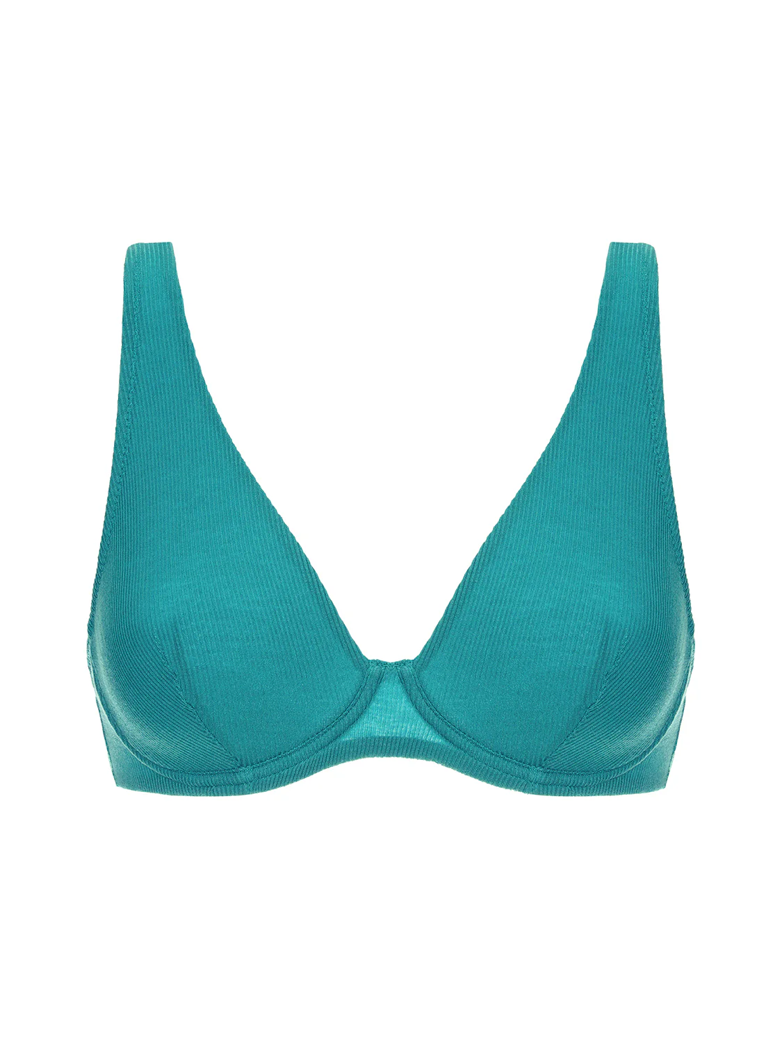 Soutien-gorge avec armatures décolleté plongeant - Bleu Saline - Image 5