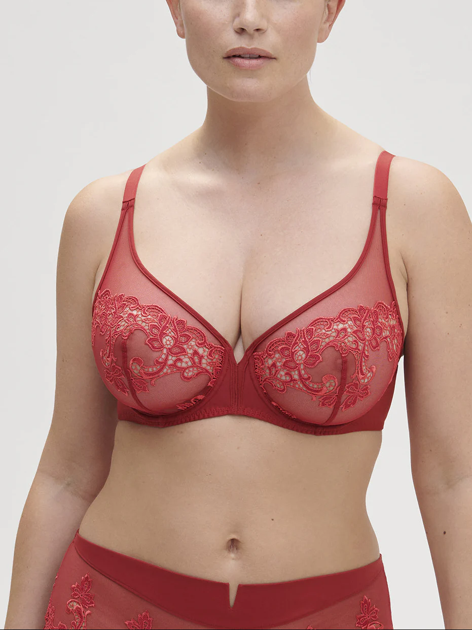 Soutien-gorge avec armatures décolleté plongeant - Lipstick - Image 4