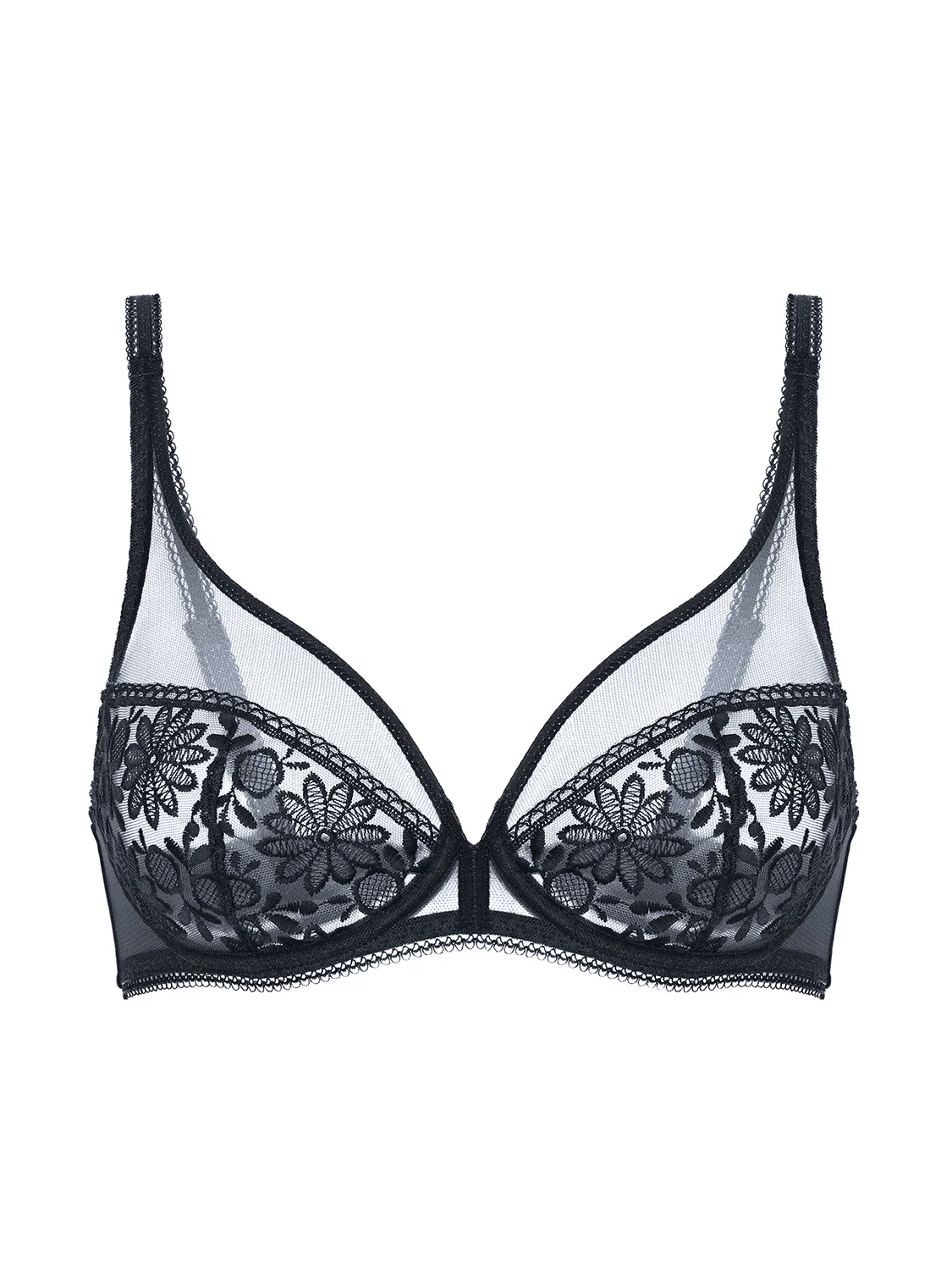 Soutien-gorge avec armatures décolleté plongeant - Noir - Image 5