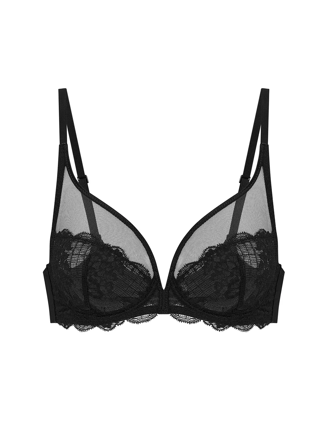 Soutien-gorge avec armatures décolleté plongeant - Noir - Image 5