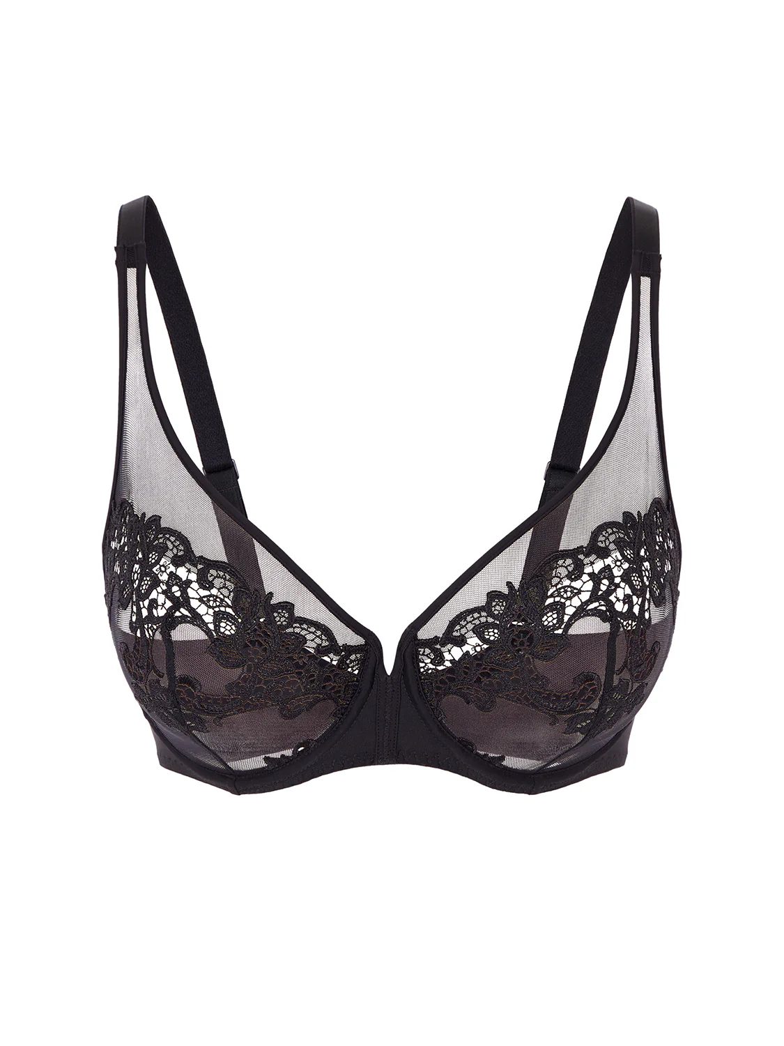 Soutien-gorge avec armatures décolleté plongeant - Noir - Image 4