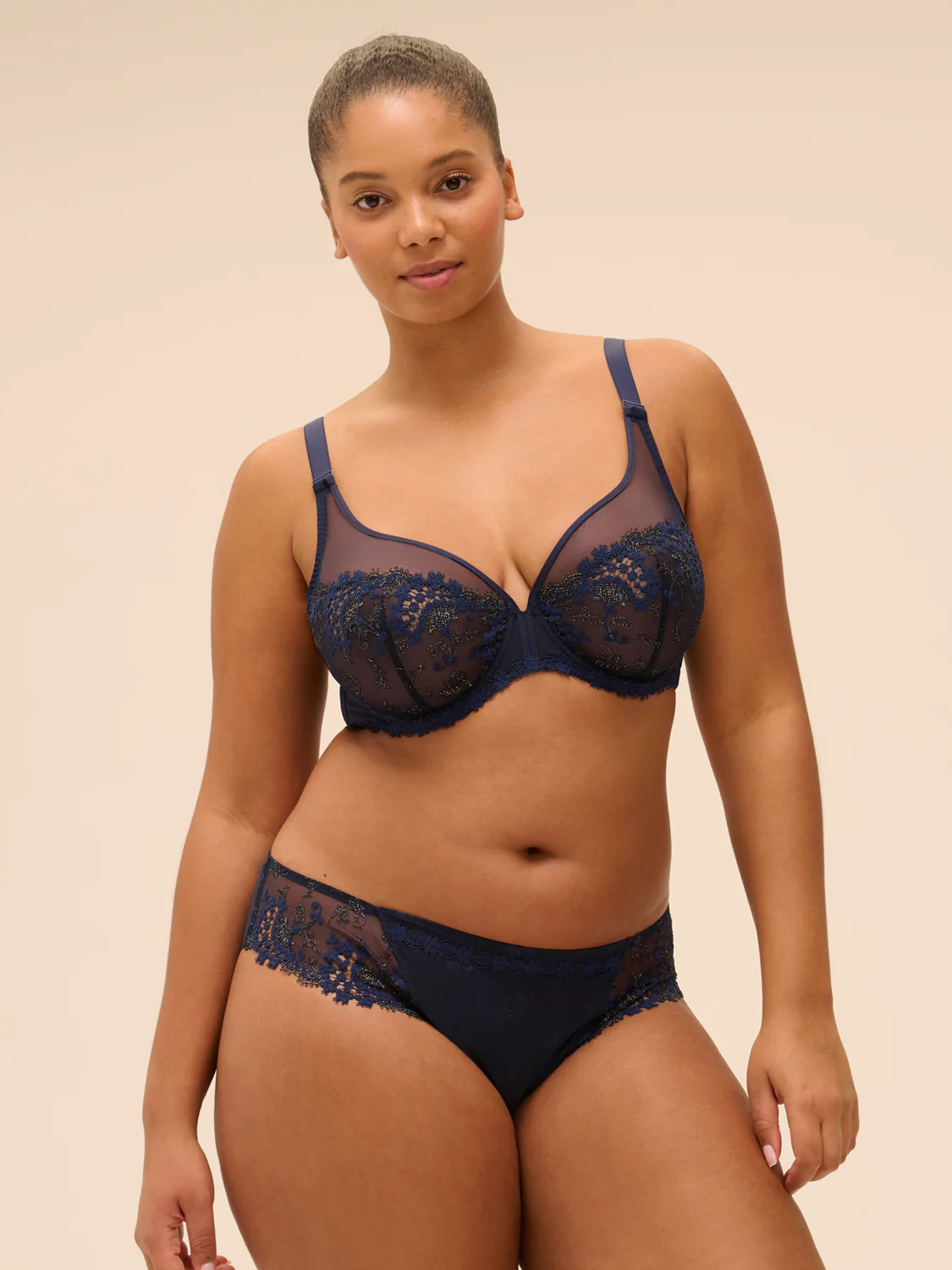 Soutien-gorge avec armatures décolleté plongeant - Saphir - Image 10