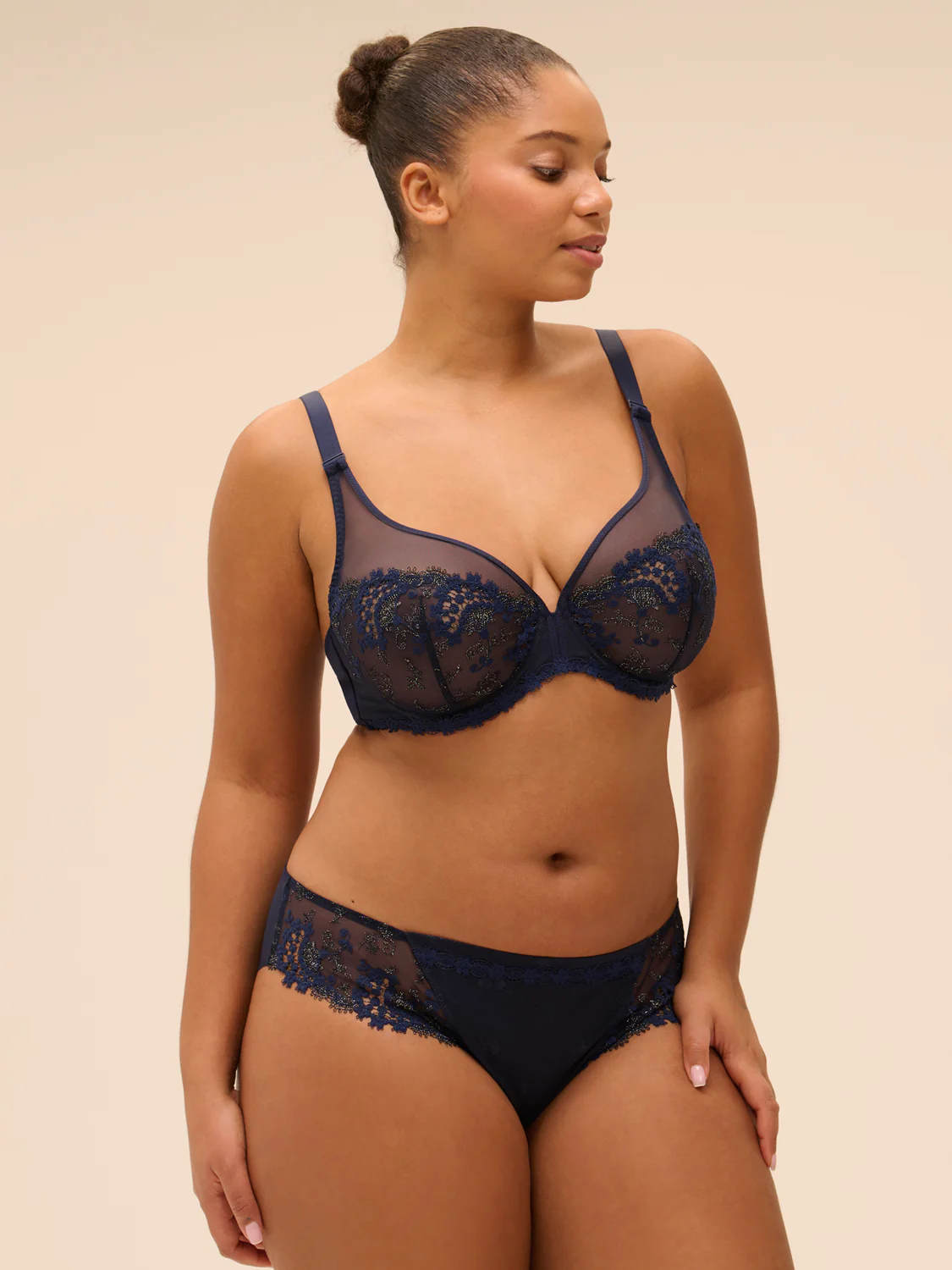 Soutien-gorge avec armatures décolleté plongeant - Saphir - Image 11